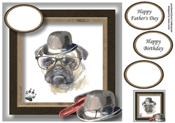 Dapper Dog For Fathers Day - Pug 8x8