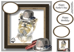Dapper Dog For Fathers Day - Yorkshire Terrier 8x8