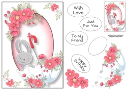 Floral Brolly Bunny A5