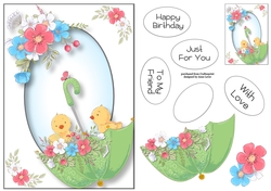 Floral Brolly Chicks A5