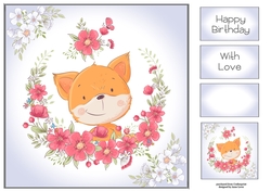 Cute Animals Floral Wreath - Fox