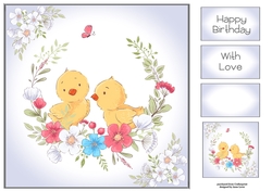 Cute Animals Floral Wreath - Chicks