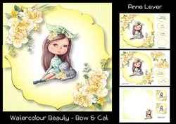 Watercolour Beauty - Bow & Cat