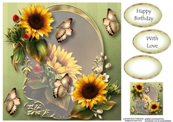Golden Arched Frame - Sunflowers 8x8