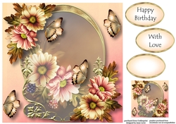Golden Arched Frame - Muted Chrysanthemum 8x8