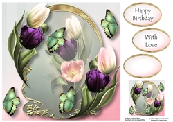 Golden Arched Frame - Tulips 8x8