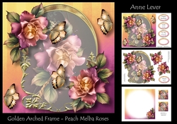 Golden Arched Frame - Peach Melba Roses