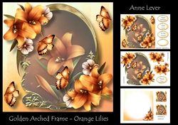 Golden Arched Frame - Orange Lilies