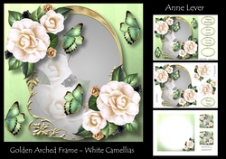 Golden Arched Frame - White Camellias
