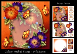 Golden Arched Frame - Wild Roses