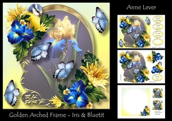 Golden Arched Frame - Iris & Bluetit