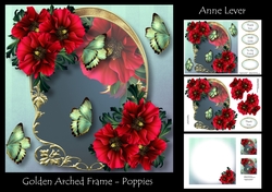 Golden Arched Frame - Poppies