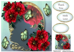 Golden Arched Frame - Poppies 8x8