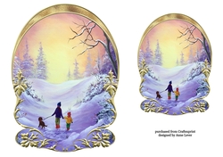Unembellished Arched Winter Scene Toppers 1 ( 8x8 6x6 A5 A6 )