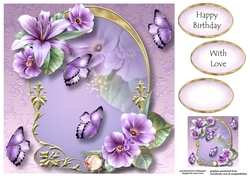Golden Arched Frame - Lilac Lilies 8x8