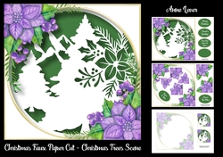 Christmas Faux Paper Cut - Christmas Tree Scene
