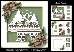 Christmas Faux Paper Cut - Patterned Bear
