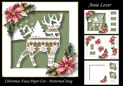 Christmas Faux Paper Cut - Patterned Stag