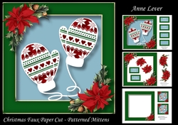 Christmas Faux Paper Cut - Patterned Mittens