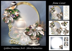 Golden Christmas Arch - Silver Poinsettias