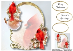 Golden Christmas Arch - Red Cardinals 8x8