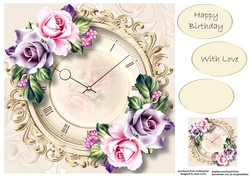 Shabby Chic & Clock Face 8x8