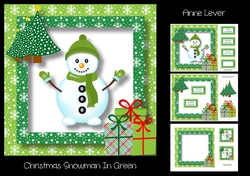 Christmas Snowman In Green