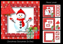 Christmas Snowman In Red