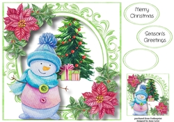 Happy Christmas Snowman 2 8x8