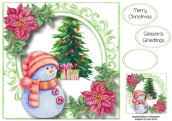 Happy Christmas Snowman 8x8