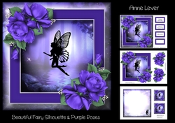 Beautiful Fairy Silhouette & Purple Roses