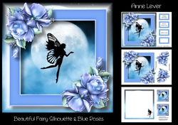 Beautiful Fairy Silhouette & Blue Roses