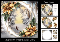 Double Mat - Rabbits In The Snow