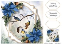Double Mat - Winter Bluetits 8x8