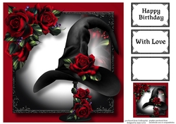 Witches Hat & Red Roses 8x8