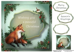 Peaceful Christmas Fox 8x8