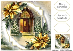 Vintage Christmas Double Mat 3 8x8