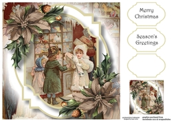 Vintage Christmas Double Mat 2 8x8