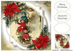 Vintage Christmas Double Mat 6 8x8