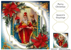 Vintage Christmas Double Mat 4 8x8