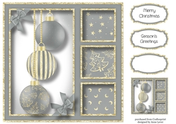 Gold Foil Baubles - Silver 8x8