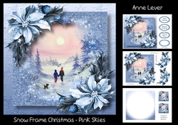 Snow Frame Christmas - Pink Skies