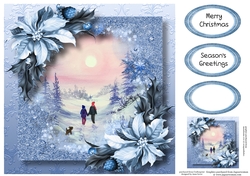 Snow Frame Christmas - Pink Skies 8x8