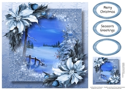 Snow Frame Christmas - Blue Snow 8x8