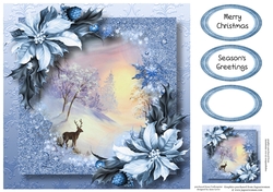 Snow Frame Christmas - Stag & Sunset 8x8