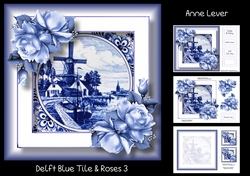 Delft Blue Tile & Roses 3