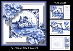 Delft Blue Tile & Roses 4