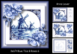 Delft Blue Tile & Roses 6