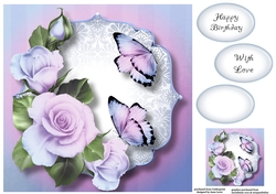 Blended Pastel Roses - Blue & Purple 8x8