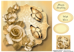 Blended Metallic Roses - Gold 8x8
